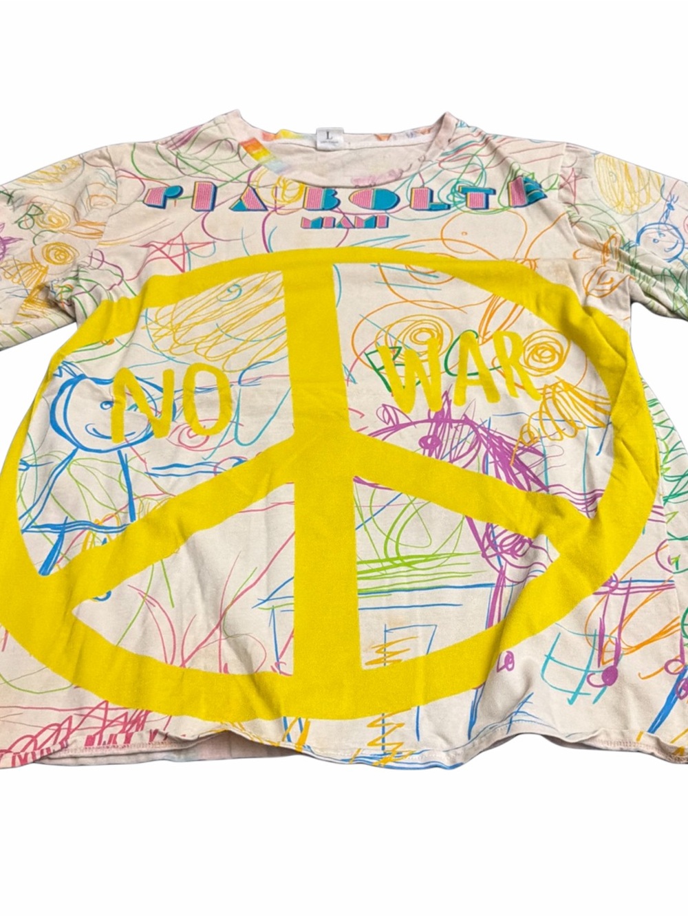 Pia Bolte Miami 'No War' Peace Sign T-shirt Multicolor L Cotton